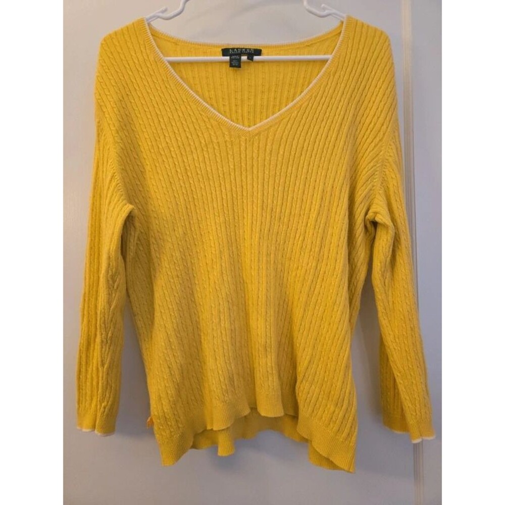 Lauren Ralph Lauren Preppy Yellow Knit Sweater